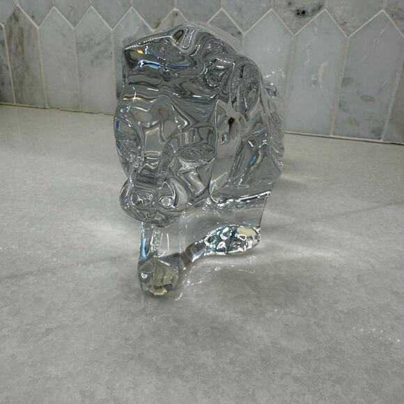 Baccarat Crystal Figurine 11" Heavy Standing Lion Figure France - Picture 2 of 8